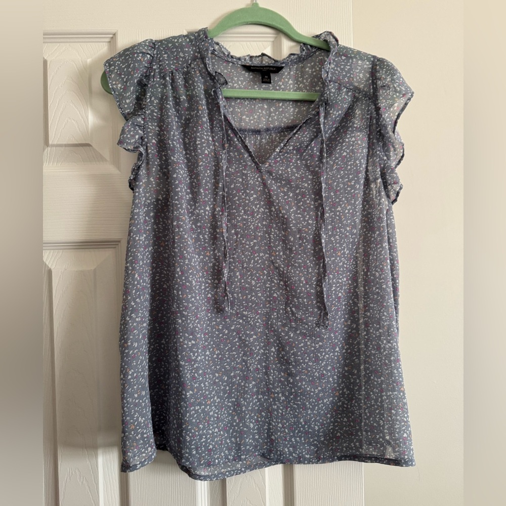 Banana Republic Blue Floral Blouse